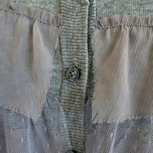 A&F Ruffled Cardigan Grey Sweater - Picture 4 of 6